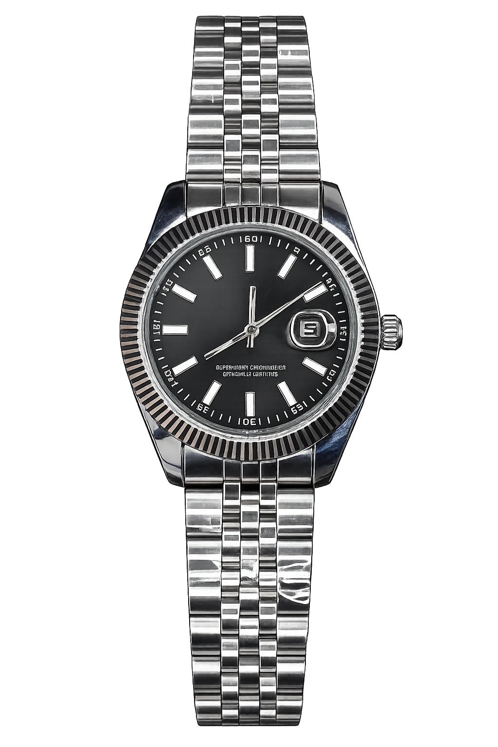 RLX DJ Silver Black Fluted | Paslanmaz Çelik